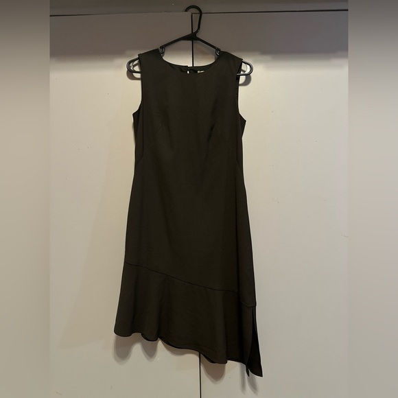 White House Black Market - Black Asymmetrical Sheath Dress (Size 4) - Picture 1 of 12
